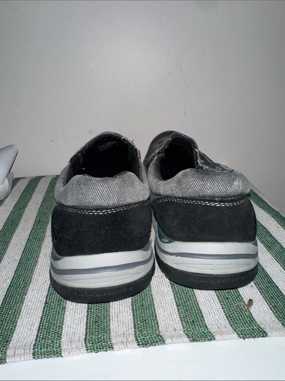 Skechers Men's Slip-On Canvas Loafers in Charcoal Gray